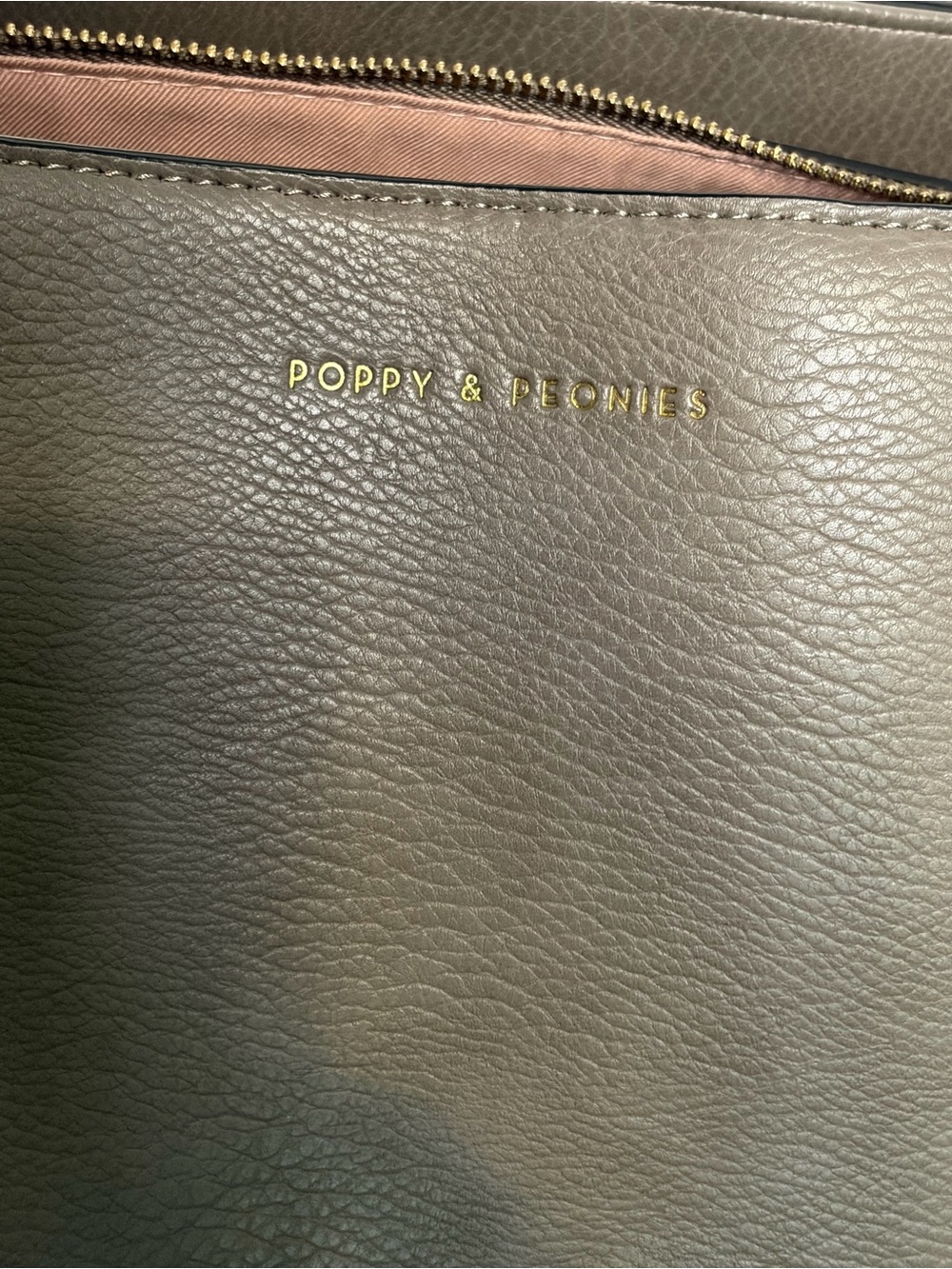 Poppy & Peonies Leather Go-Getter tote bag in Gray - Picture 12 of 15